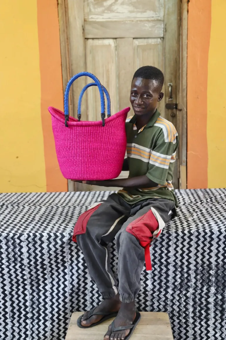 Dip Dyed Nyariga Basket (Large) by Harrison Akubire