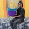 Dip Dyed Nyariga Basket (Medium) by Philemon Nsohbillah