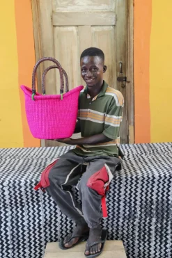 Dip Dyed Nyariga Basket (Medium) by Harrison Akubire