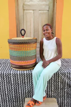 Laundry Basket with Lid (Large) by Claricia Nsohbillah