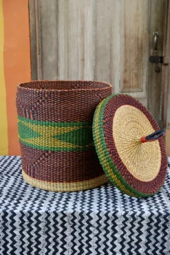 Laundry Basket with Lid (Large) by Asayamga Anaba