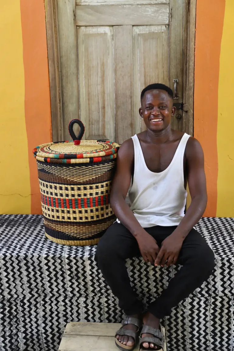 Laundry Basket with Lid (Medium)(With coil) by Abraham Akolgo