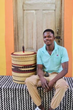 Laundry Basket with Lid (Small) by Yakubu Nsohbillah