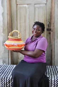 Material Futures - Small Pot Basket by Martha " Power Angel" Anafo