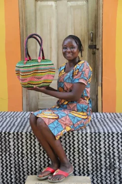 Stay Flow Woven Handbag (Small) by Ndita Agobka