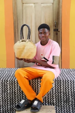 Stay Flow Woven Handbag (Small) by James Ayingasum