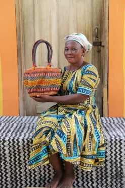 Stay Flow Woven Handbag (Small) by Helen Azure