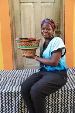 Tiny Drum Basket by Blessing `Nyaaba