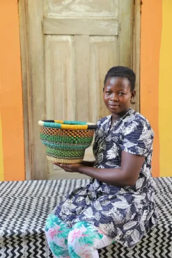 Tiny Drum Basket by Dorcas Anabillah