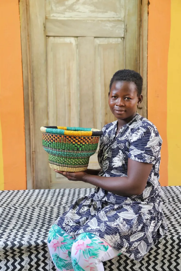 Tiny Drum Basket by Dorcas Anabillah