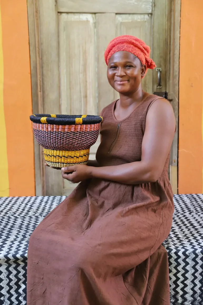 Tiny Drum Basket by Mary Ayinbora