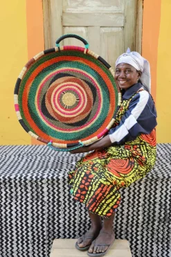Woven Tray (Large / DOUBLE WEAVE) by Atugtarekeh Nyaaba