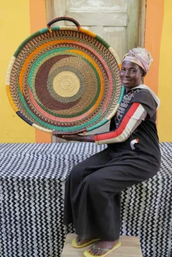 Woven Tray (Large / DOUBLE WEAVE) by Alahere Akolgoyine