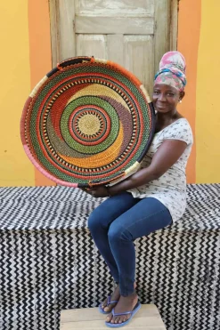 Woven Tray (Large / DOUBLE WEAVE) by Apukomah Nsoh