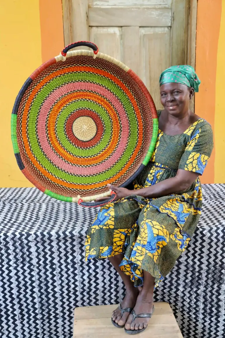 Woven Tray (Large / DOUBLE WEAVE) by Azumah Alagberigo