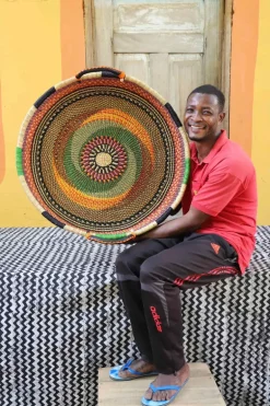 Woven Tray (Large / DOUBLE WEAVE) by Sampson ''Action'' Adombila