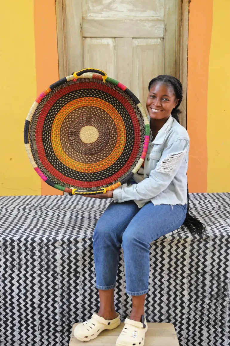 Woven Tray (Medium / DOUBLE WEAVE) by Joyce Adagaam